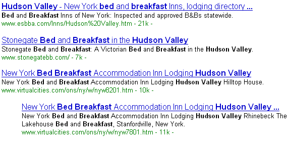Bed and Breakfast search titles